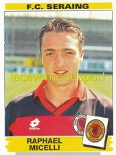 287 RAPHAEL MICELLI # FC SERAING STICKER PANINI FOOTBALL BELGIUM 1995 1996