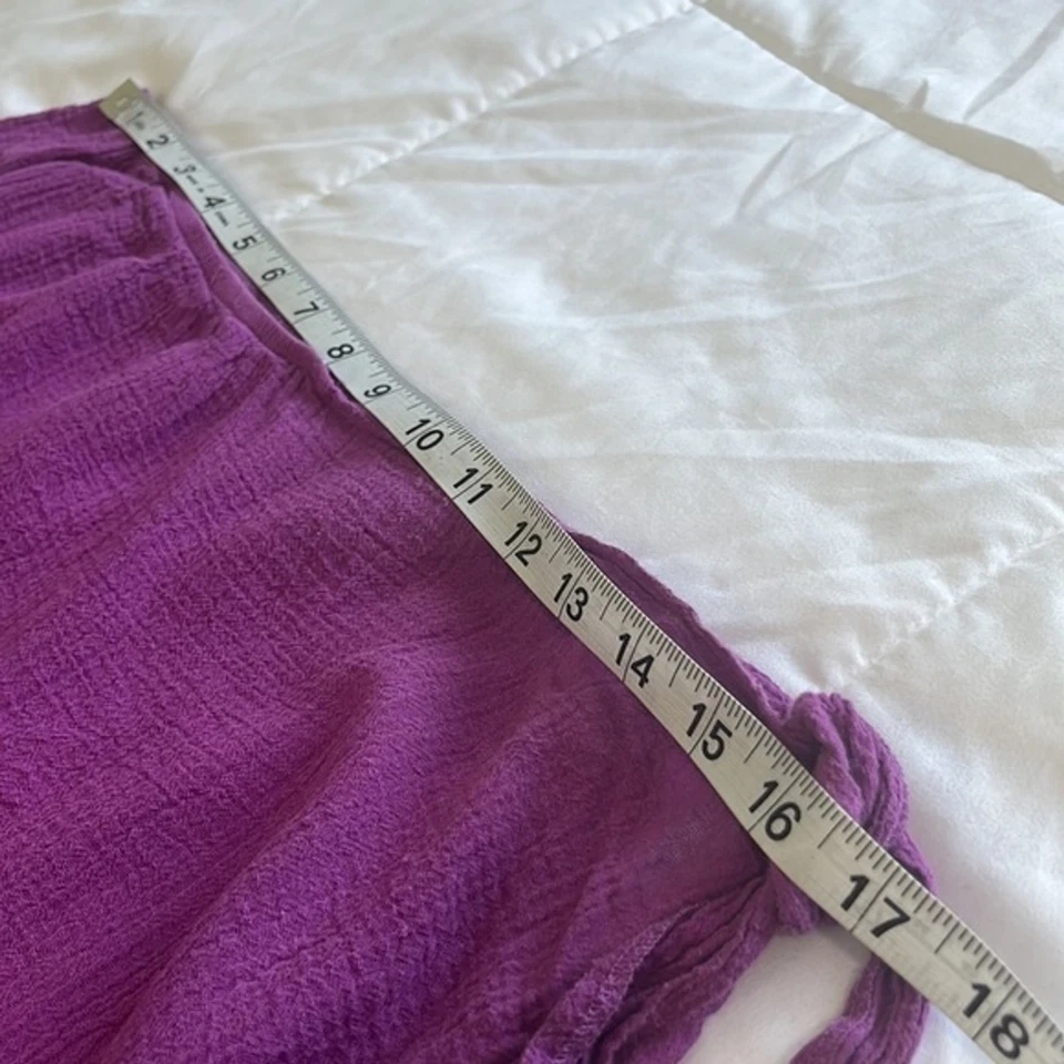 Victoria's Secret Falda Cubre Natación, Algodón Gasa Transparente, Cintura Atada, Púrpura, S Foto 4 de 4