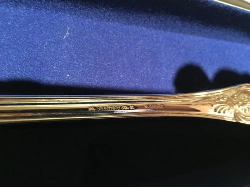 Sheffield Silber Balta Versilbert 13" Dressing Salat Servier Löffel ~ ITALIEN Neu im Karton - Bild 6 von 7