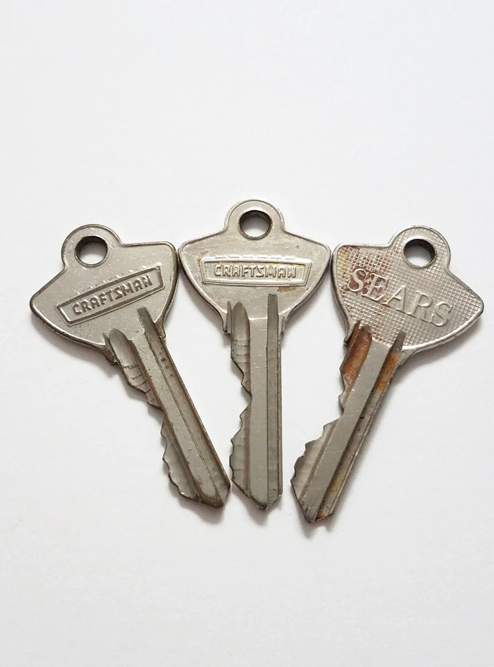(4) Vtg Original CRAFTSMAN Keys For Old Tool Box Padlock Storage Cabinet - Image 4 of 4