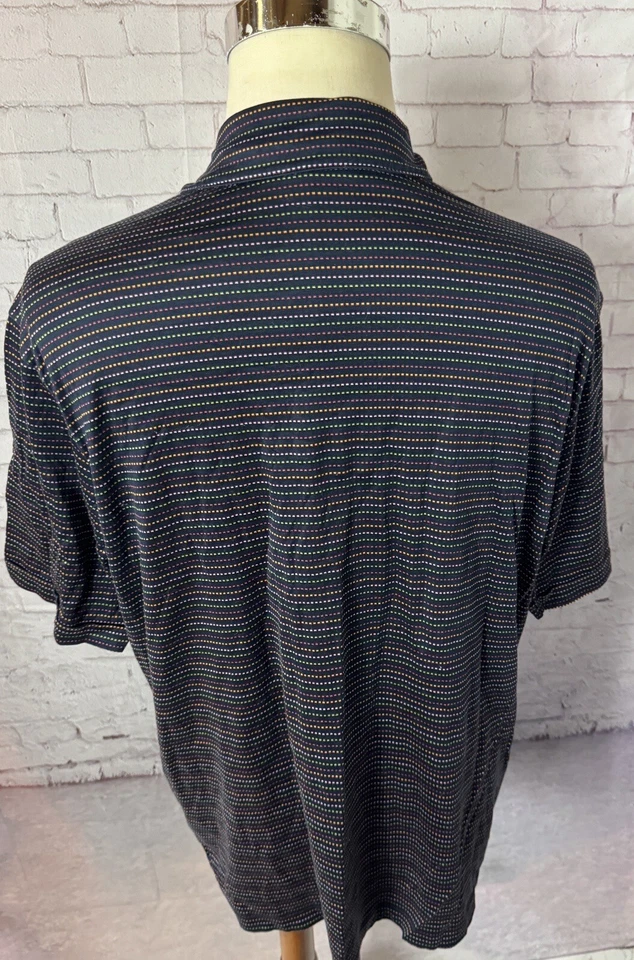 Camisa polo de manga corta a rayas Fila para hombre talla grande Foto 4 de 4