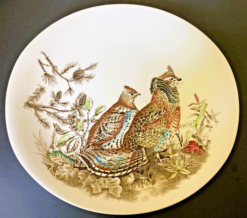 Johnson Bros. Spiel Vögel gekräuselt Auerhuhn ovale Platte Platte 11 x 10"