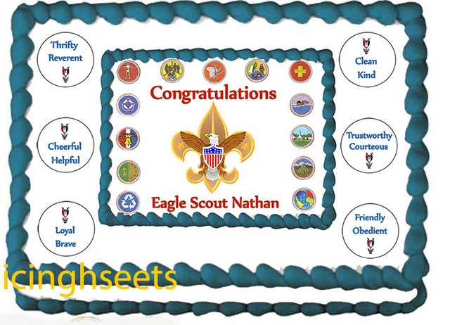 Boy Scout Eagle Scout Court Of Honor Edible Picture Cake Top Icing