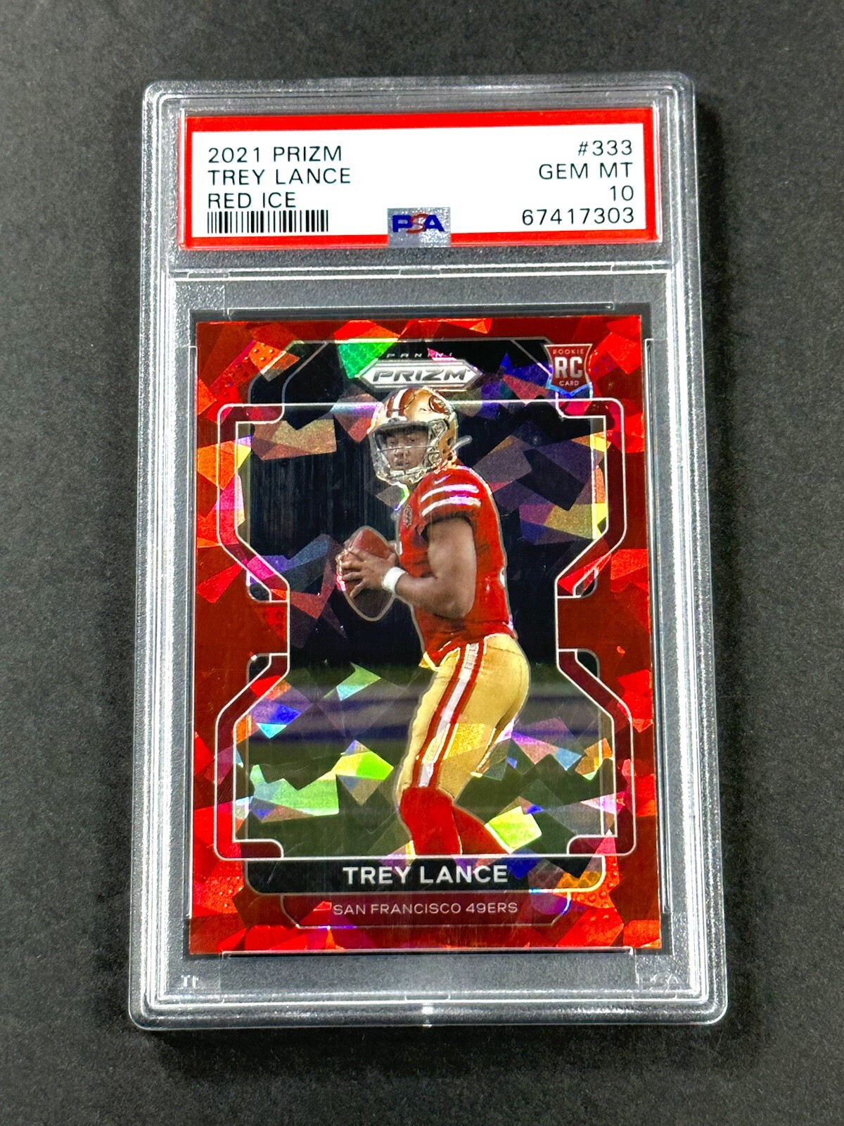 2021 Panini Prizm TREY LANCE Rookie Red Cracked Ice Prizm RC PSA 10 GEM MT