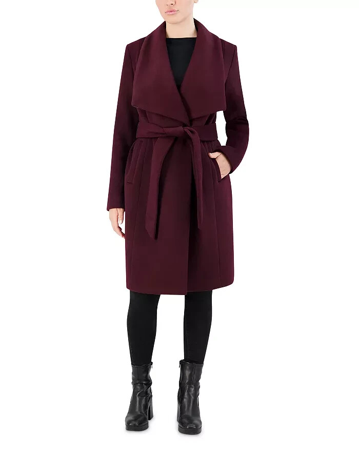 Women's Cole Haan Signature Slick Wool Blend Wrap Coat, Size