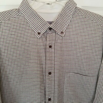 Emidio Tucci Men's Size: XL 8 (Estimated) Gingham Long Sleeve Shirt Classic Fit