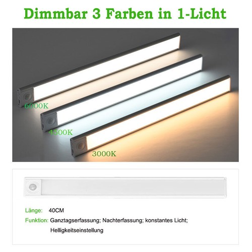 LED Unterbauleuchte 3in1 Dimmbar Mit Bewegungsmelder USB AKKU Küche Schranklampe - Bild 21 von 22