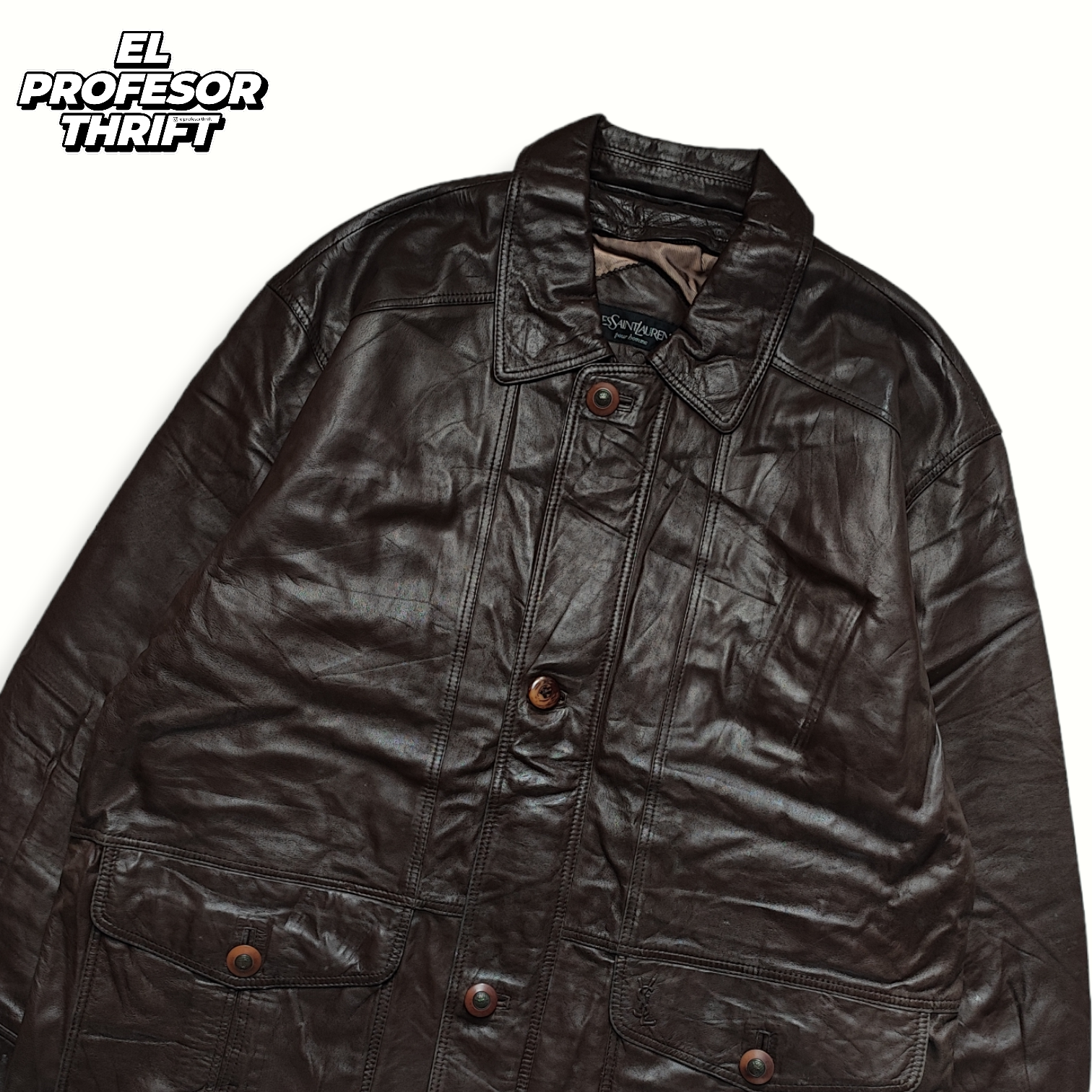 Giacca Vintage Yves Saint Laurent in Pelle