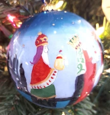 Pier 1 Li Bien Christmas Ornament WE THREE KINGS Hand Blown Glass 2019 & Box EUC