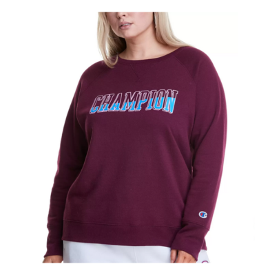  × everyone Pants “Black” Champion Powerblend Classic Logo Print Sweatshirt Purple Plus Size