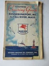 1950s Standard Oil Cruising Guide Kennebunkport to Fall River Vintage Map