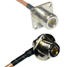 RG400 N FLANGE FEMALE to N Female Bulkhead Angle RF Cable FAST-SHIP LOT