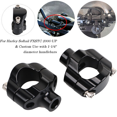 Black 1-1/2'' Tall Riser 1-1/4'' Handlebar For Harley Softail Custom FXSTC 06-up