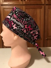 Scrub or Chef Hat Medical Nursing Chemo Skull Cap Breast Cancer Cotton Fabric #8