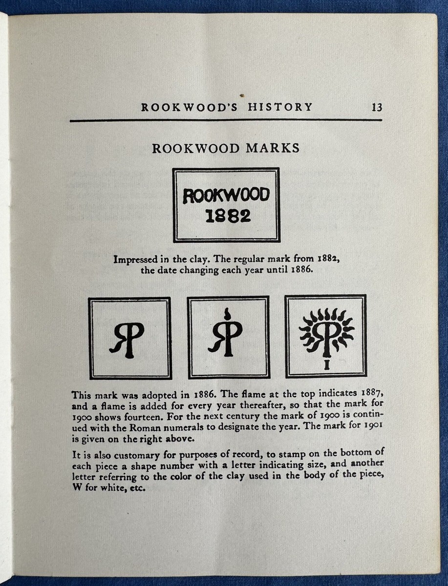 Antique 1930's Rookwood Pottery Booklet Cincinnati Ohio Antique 1930's Rookwood Pottery Booklet Cincinnati Ohio