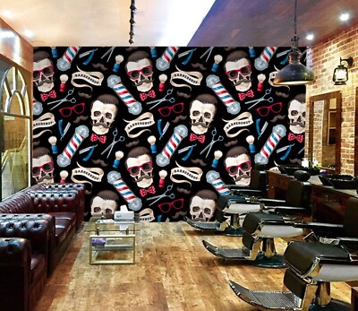 3D Pink Glasses J146 Hair Cut Barber Shop Wallpaper Mural Wall Print Murals Erin
