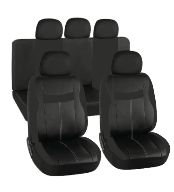 Car Seat Cover Leather Faux Full Set Leatherette All Black to fit Vauxhall Tigra