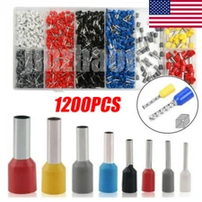 1200Pcs Insulated Cord Pin End Terminal Bootlace Ferrules Kit Wire Copper Set