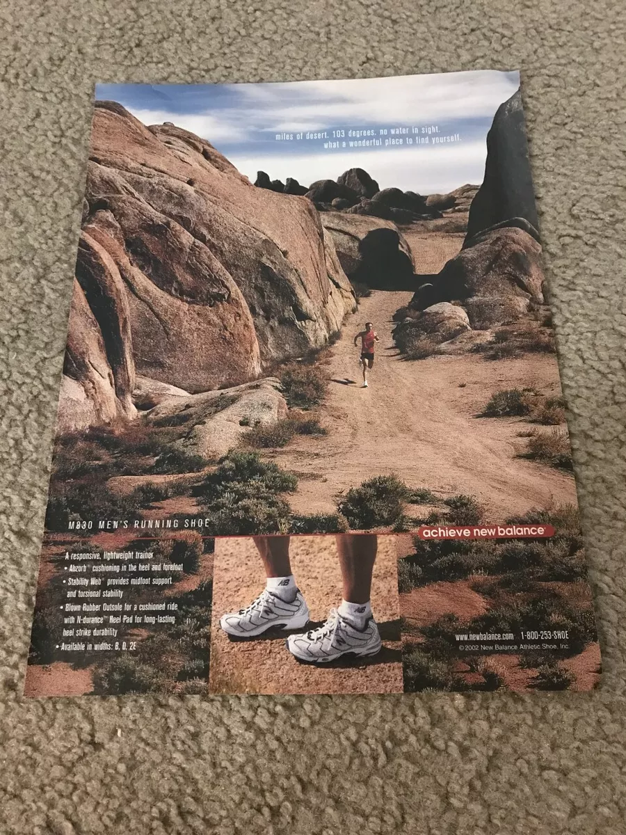 Vintage 2002 NEW BALANCE 830 M830 Running Shoes Poster Print Ad