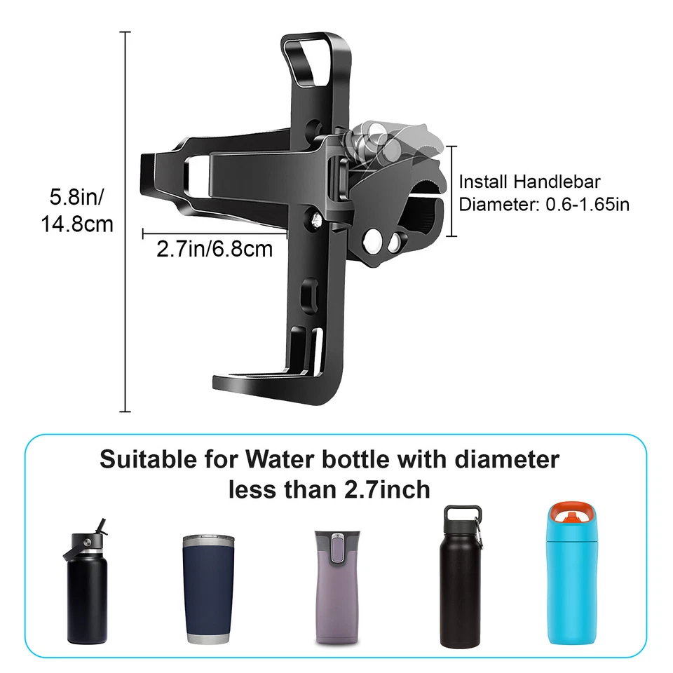Bike Cup Holder Cycling Beverage Water Bottle Cage Mount Drink Bicycle Handlebar - Imagem 2 de 4