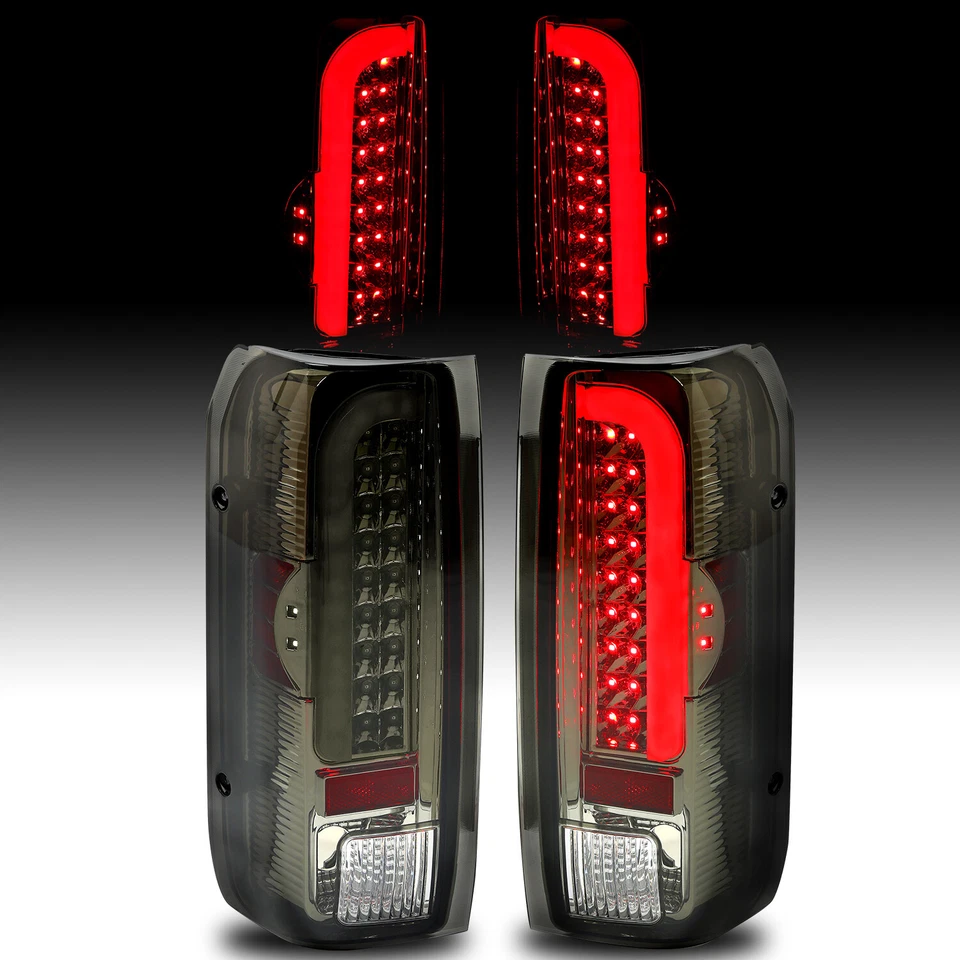 DOT For Ford F150 F250 F350 1990-1997 LED Black Smoke Tail lights Brake Lamps - Image 3 of 4