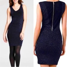Alice + Olivia Annabelle Dress Navy Blue Sparkly Bodycon 6