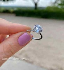 Lab-Created 1.75CT Round Cut Solitaire Diamond 14K White Gold FN Engagement Ring