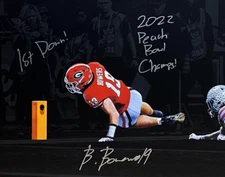Brock Bowers Auto 8x10 Signed Photo Georgia Bulldogs Reprint 2022 Peach Bowl Chp