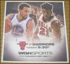 2015 Chicago Bulls vs Warriors Print Ad Clipping Jimmy Butler Stephen Curry