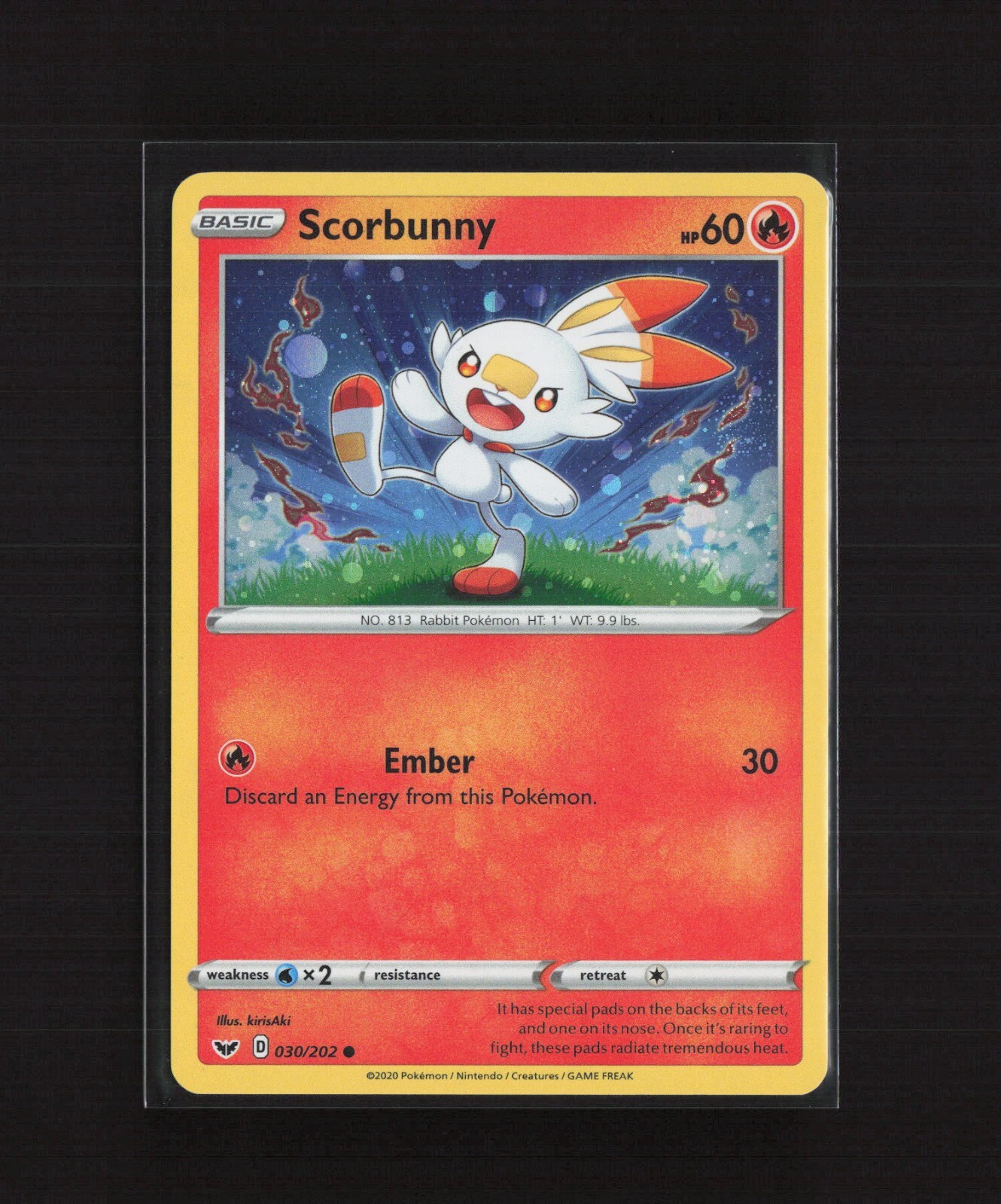 Scorbunny 030/202 Sword & Shield Cosmos Holo Common Pokemon Card