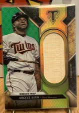 2017 Topps Triple Threads Miguel Sano Unity Emerald Jumbo Bat Relic TWINS /18