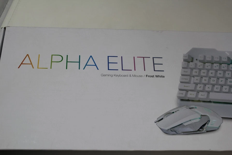 ALPHA ELITE GAMING KEYBOARD&MOUSE BLUETOOTH WIRELESS RGB UNICOLOR FROST/WHT NEW - Image 3 of 4
