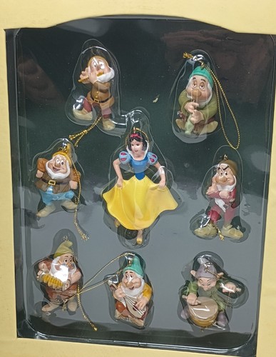 Vintage Disney Snow White Seven Dwarfs Christmas Storybook Ornament Set 8 #14523 - Picture 2 of 5