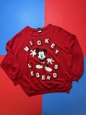 Vintage 90s Mickey Mouse Legends sweatshirt 3XL Crewneck Red USA made Disney