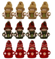 12Er Set Weihnachtsfiguren Aus Holz – Handgefertigte Weihnachtsdekoration – Mini
