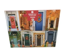 Perfectly Puzzling “Fall Doors” 1000 Piece Puzzle 29.5X19.5 Talking Tables NEW!