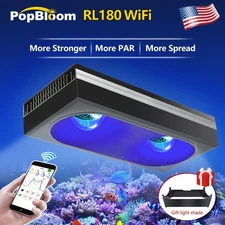 PopBloom RL180 Full Spectrum Reef Light WiFi Marine LED Saltwater Aquarium Light