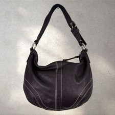 Vtg Y2K Coach Soho Leather Hobo Shoulder Bag F10908 Dark Brown