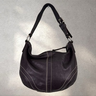 Vtg Y2K Coach Soho Leather Hobo Shoulder Bag F10908 Dark Brown | eBay