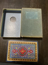 1939 Regular Deck Congress Playing Cards Used Rare Pattern Felt Box Vintage