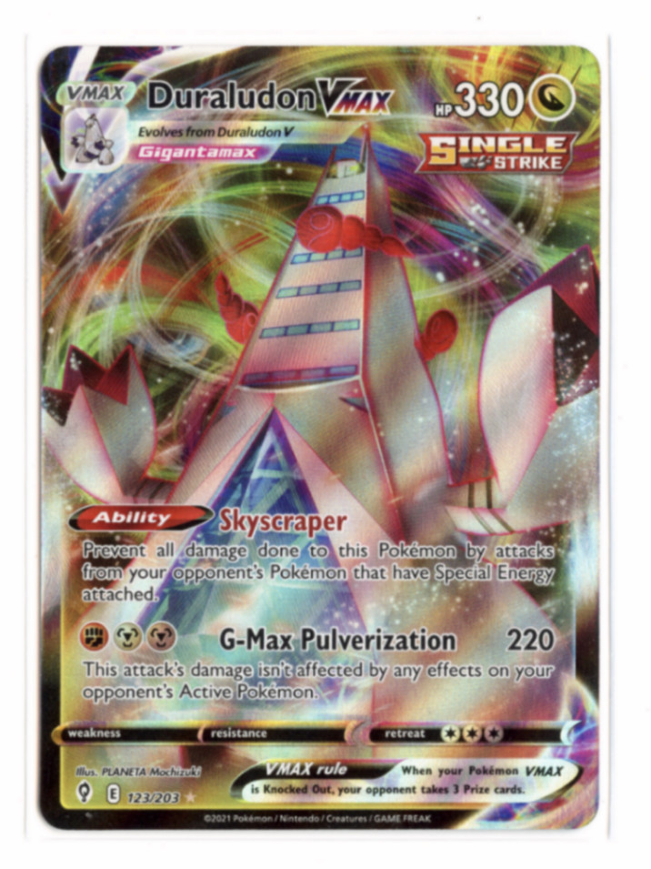 Duraludon VMAX 123/203 Ultra Rare Holo SWSH07: Evolving Skies Pokemon TCG