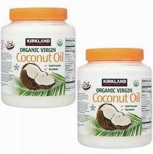 2 x Kirkland Organic Virgin Coconut Oil Cold Pressed Unrefined 2.48L (84 FL OZ)