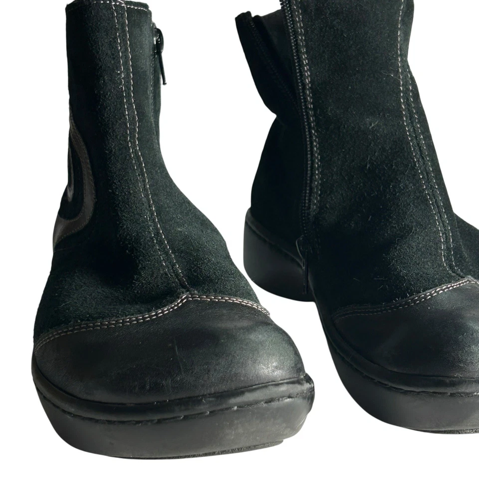 Bota Naot Oyster Shell para mujer talla 39 8 botín de cuero gamuza negro plantilla de corcho Foto 3 de 4