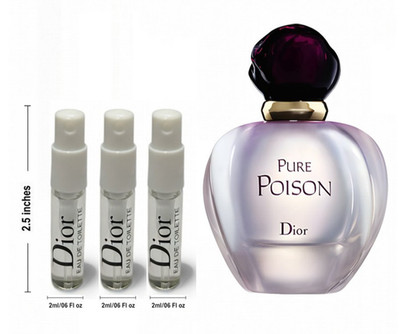 3-Pack * NEW Sample Christian Dior Pure Poison EDT 2ML 0.06 Fl Oz *FREE SHIP *