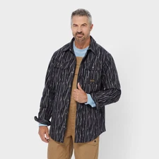 Men’s Jersey-Lined Fire Hose Shirt Jac Rugged Workwear Comfort Jacket, Gray Camo