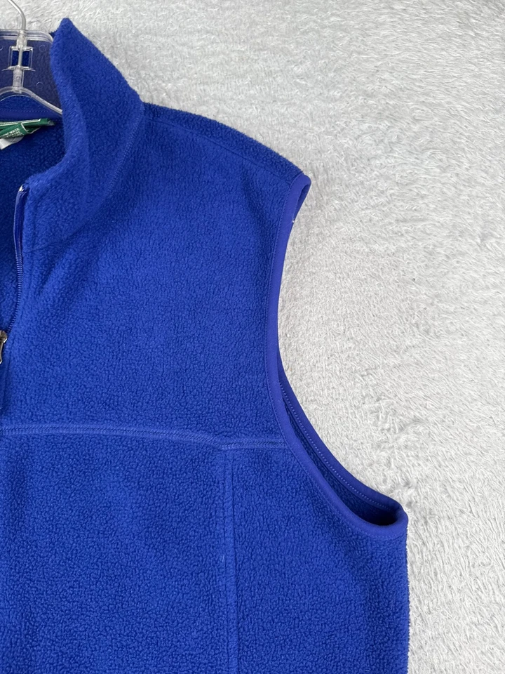 LL Bean Vest Mens Large Tall Blue Full Zip 100% Polyester Fleece Mock Neck Hike - Image 2 of 4