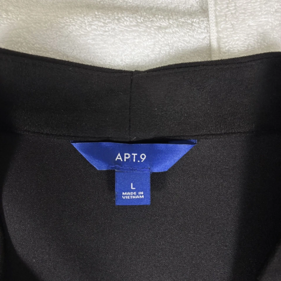 Apt. 9 长男友外套夹克女式大号黑色弹力开襟正装 — 第 4/4 张图片