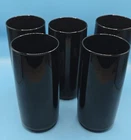 Tall Black Tumbler Highball Glasses Set of 5 Drinking Cocktails Stylish Vintage