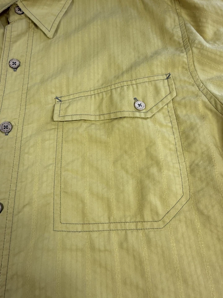 Royal Robbins 衬衫男式 L 码黄色纽扣短袖休闲版型户外 — 第 3/4 张图片