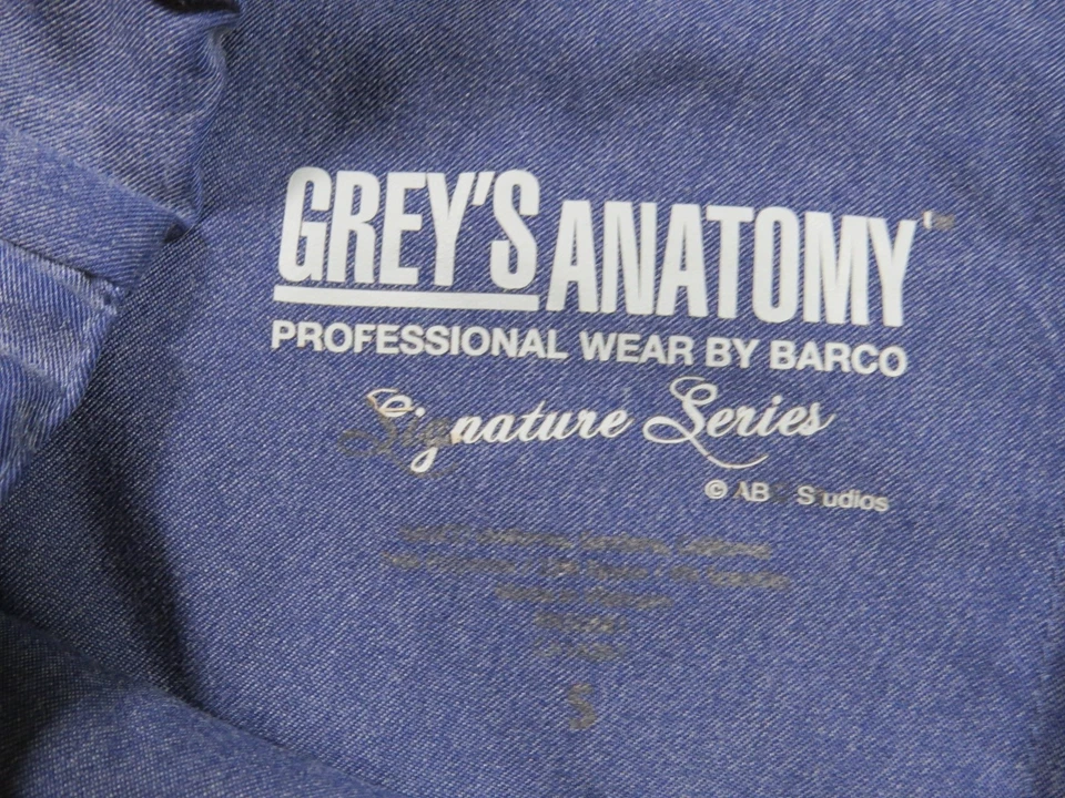 Pantalones Grey's Anatomy para mujer pequeños azules con cordón exfoliante uniforme médico Barco Foto 4 de 4